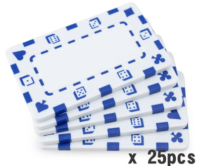 33g Blank White Poker Plaques 25pcs x - Casino High Stakes Baccarat Mahjong