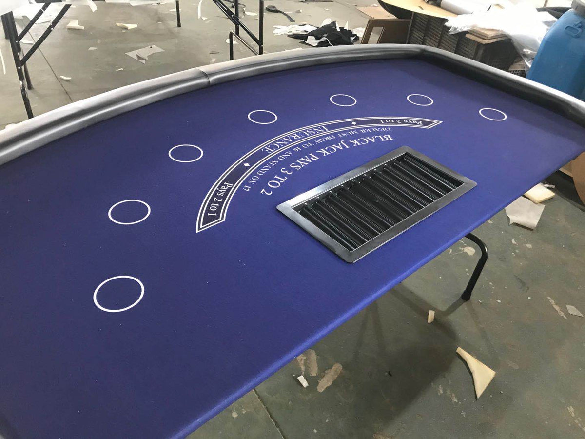 Blackjack Table 7 Seater (Green or Blue Felt) – PokerShop.com.au
