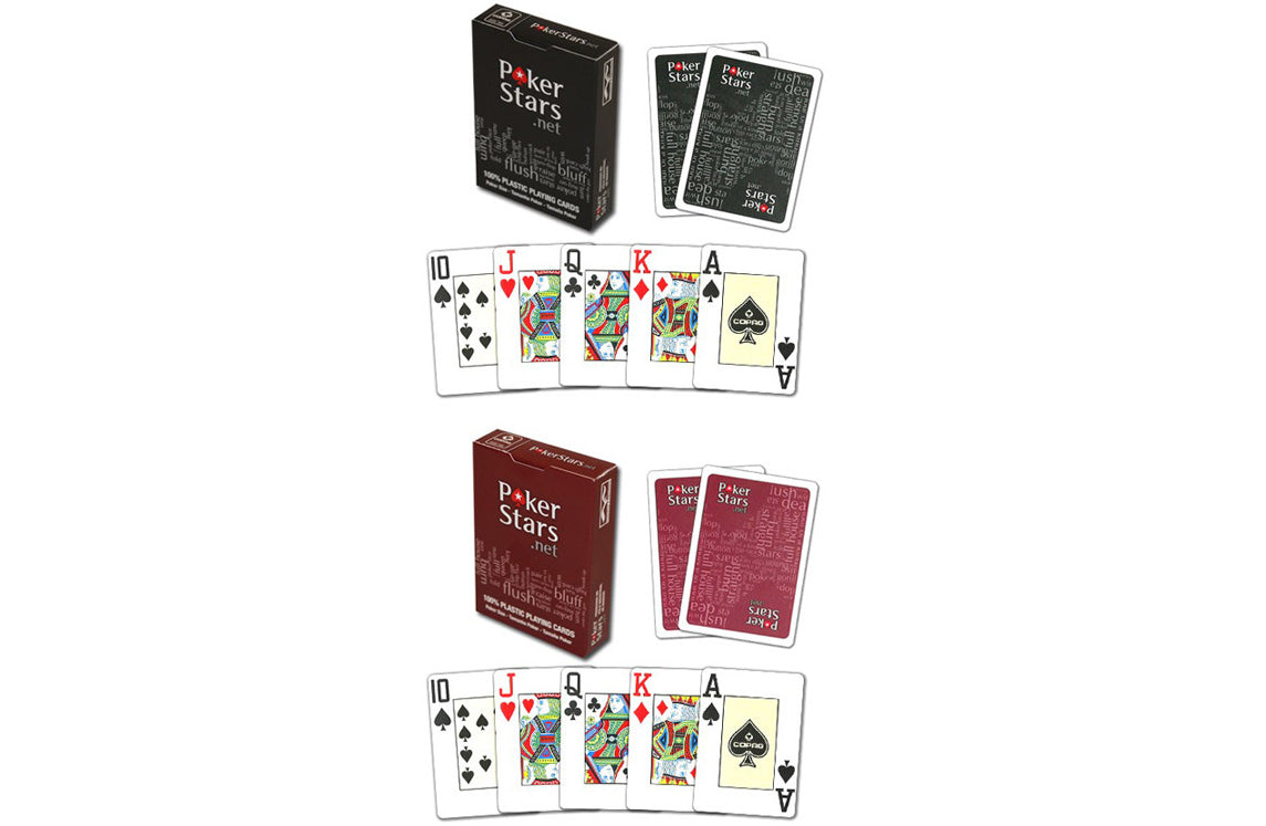 Copag "Pokerstars" Black/Red Double Deck set Jumbo Poker Poker Tables wood & custom, buying