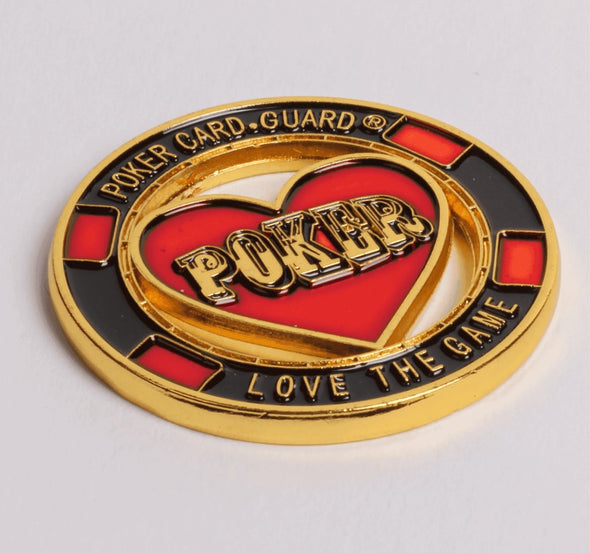 Gold Poker Card Guard - LOVE THE GAME