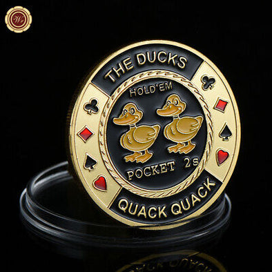 Gold Poker Card Guard - The Ducks QUACK QUACK 2's