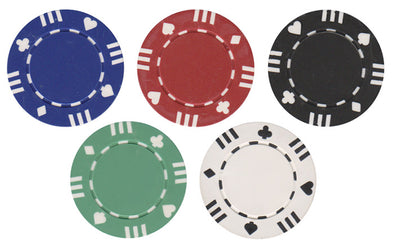 12 Stripe 50x Poker Chips 5x Colour Variations