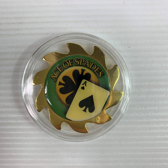 Gold Spinner Poker Card Guard - Ace Of Spades