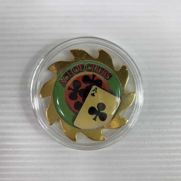 Gold Spinner Poker Card Guard - Ace Of Clubs