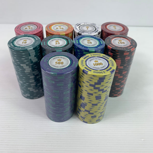 Monte Carlo Crown 300pce Cash Poker Premium Clay Chip Set 14g w/ Case