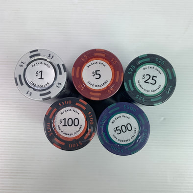 USD 300pce Currency Cash Poker Premium Clay Chip Set 14g w/ Case