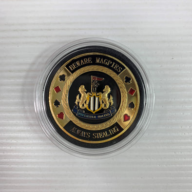 Gold Poker Card Guard - Beware Magpies Newcastle United Football Soccer