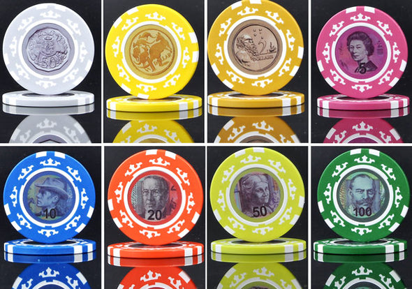 Aussie Currency $$$ Cash 500pce Chip Set 13.5g Premium Clay w/ Case