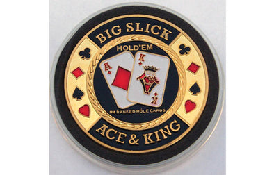 Gold Poker Card Guard - BIG SLICK