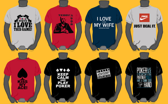 POKER T-SHIRT (ANY COLOUR) CHOOSE YOUR DESIGN