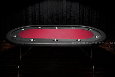 84" Deluxe V2 Poker Table - Red Suited Speed Felt