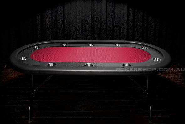 84" Deluxe V2 Poker Table - Red Suited Speed Felt