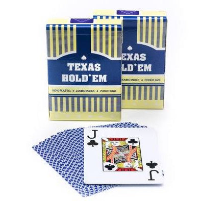 Texas Holdem 100% Plastic Playing Cards - Blue Deck