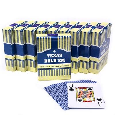 Texas Holdem 24 x 100% Plastic Playing Cards Red & Blue