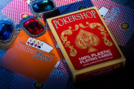 PokerShop 100% Plastic Playing Cards - Red Deck