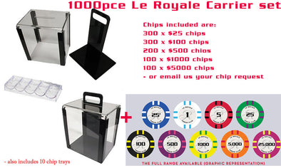 1000pce Le Royale 14.5g Casino Carrier set (Premium Clay)