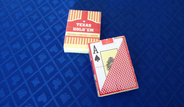 Texas Holdem 12 x 100% Plastic playing cards RED & BLUE