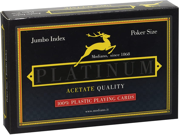 Modiano Platinum Acetate 2 Pack 100% Plastic (Poker/Jumbo)