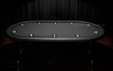 84" Pro Series Suited Black Poker Table - Stainless Steel