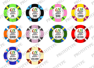 500 x 10g Custom World Poker Series chips