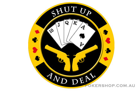 Gold Poker Card Guard - SHUT UP & DEAL