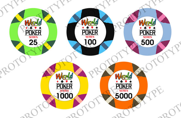 World Poker Series Ceramic Custom  500pce Chip Set